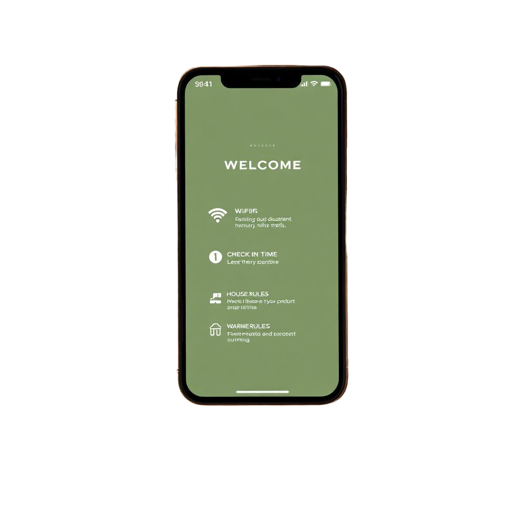 Smartphone exibindo o menu digital do Check-in Inteligente
